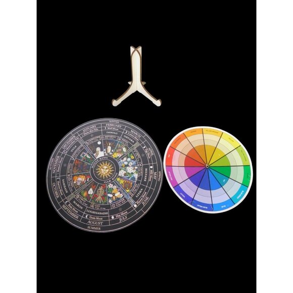 Witchs Wheel Of The Year 12" Wooden Pagan Calendar Decor - Picture 12 of 12